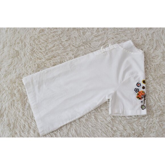 Vintage 80s/90s White‎ Embroidered Boxy Pullover Blouse - Picture 8 of 10